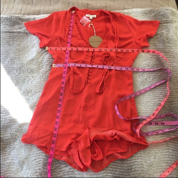 ❤️ Sexy Red V-Neck Button Up Romper NEW S - Picture 6 of 8